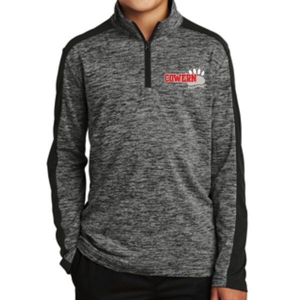 Sport-Tek ® - Youth PosiCharge ® Electric Heather Colorblock 1/4 Zip Pullover - Embroidered Logo Thumbnail