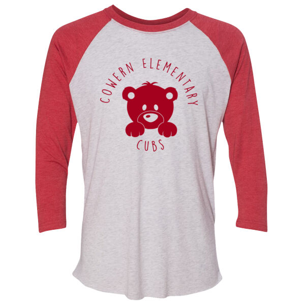 Next Level - Unisex Triblend Three-Quarter Sleeve Raglan - Printed Logo Thumbnail