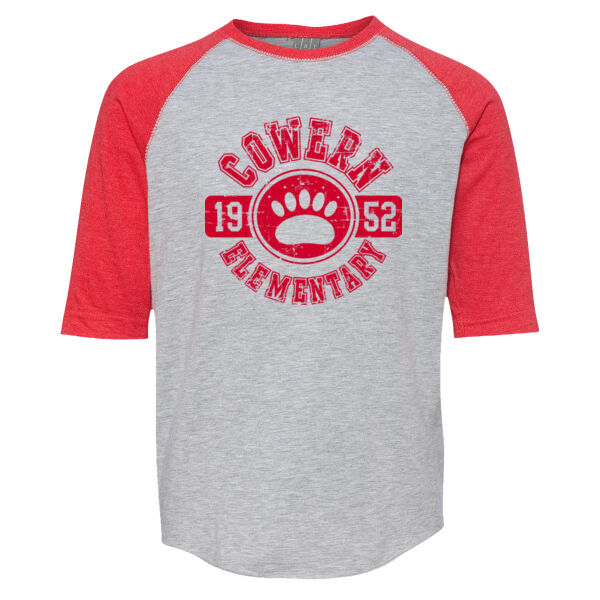 LAT - Youth Baseball Fine Jersey Three-Quarter Sleeve Tee - Printed Logo Thumbnail