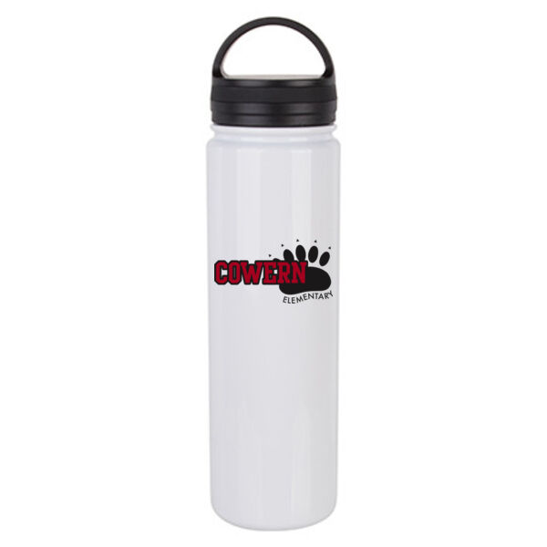 23 Oz Stainless Steel Water Bottle with Portable Lid - Sublimated Logo Thumbnail